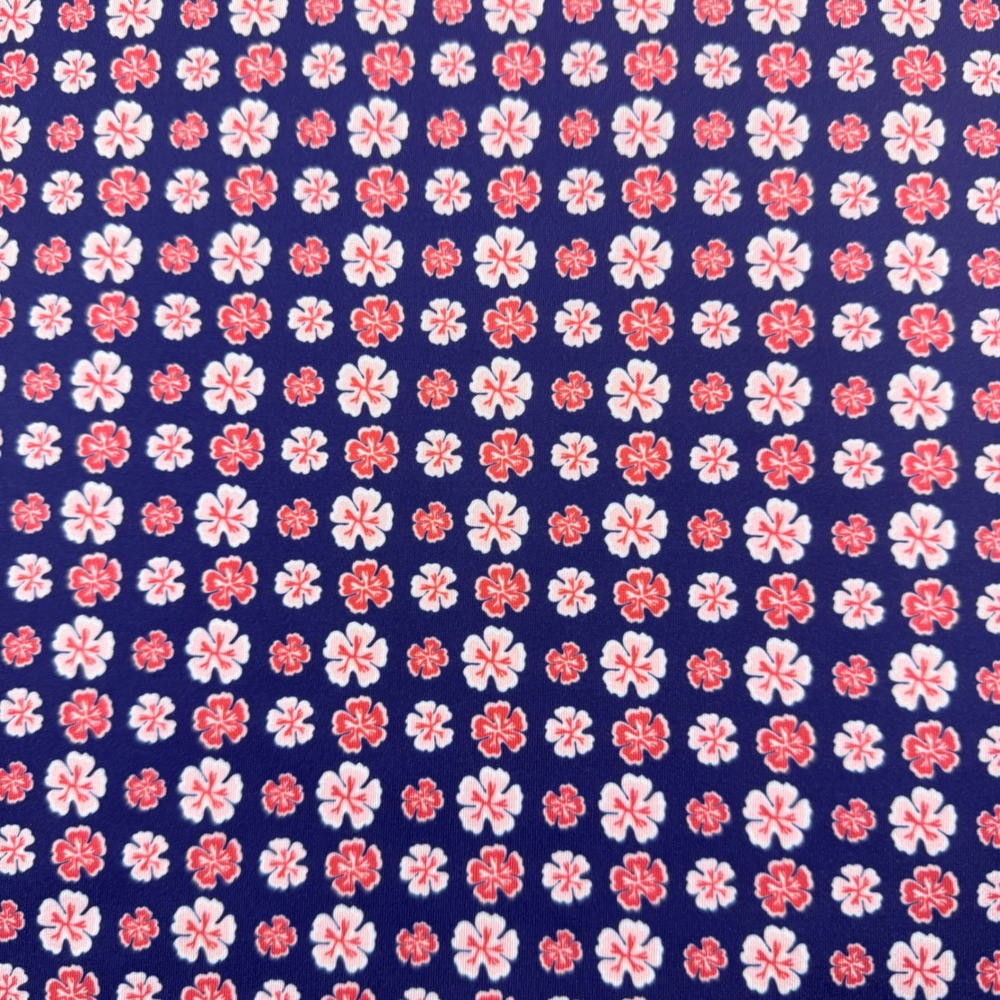 Mizzen + Main Polo Shirt S Navy Blue Floral Short Sleeve Trim Fit Performance - Picture 9 of 11
